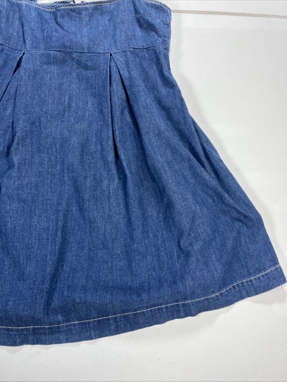 SOLD Reformation Denim Mini Dress Zip Womens Size 6 Minimal Cecil Adjustable - Picture 4 of 16